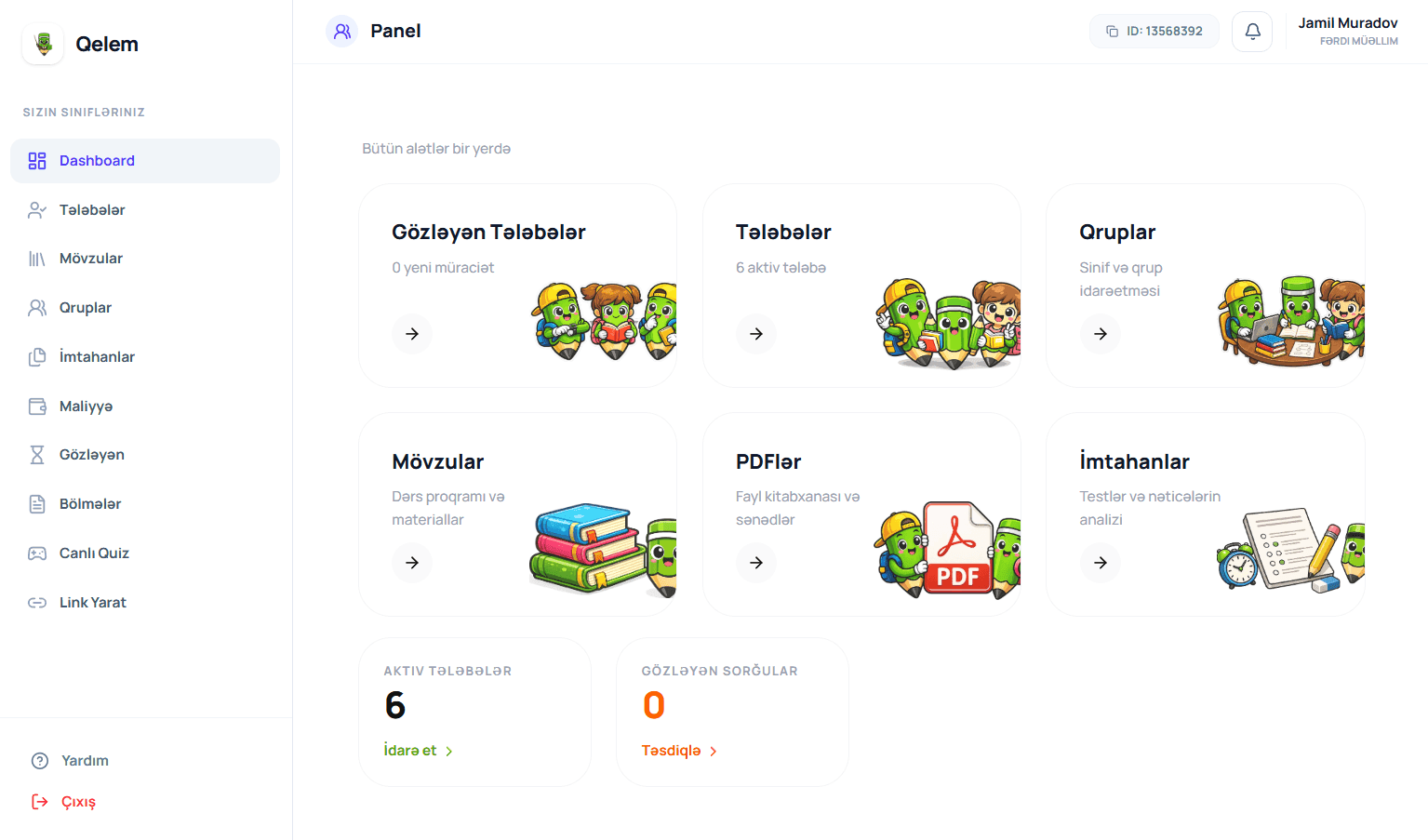 Qelem Dashboard
